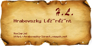 Hrabovszky Lóránt névjegykártya
