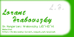 lorant hrabovszky business card